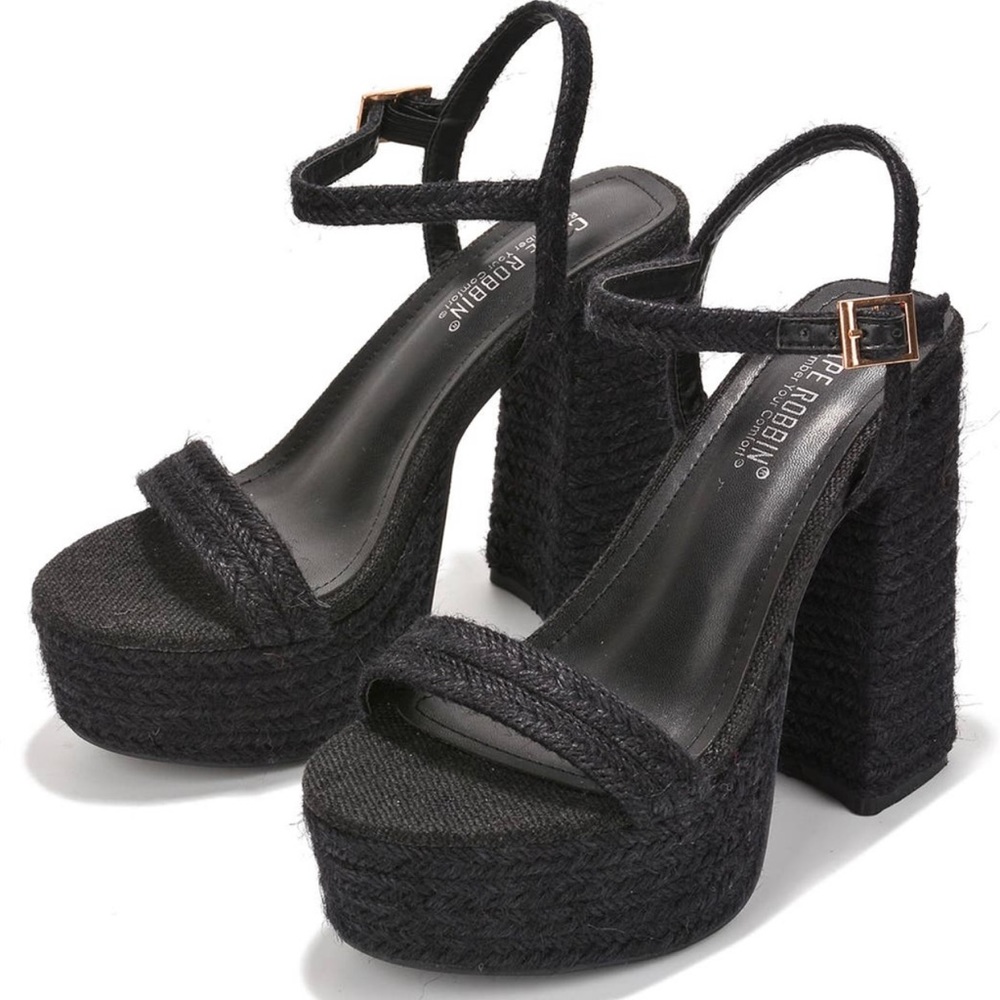 Black platform heels